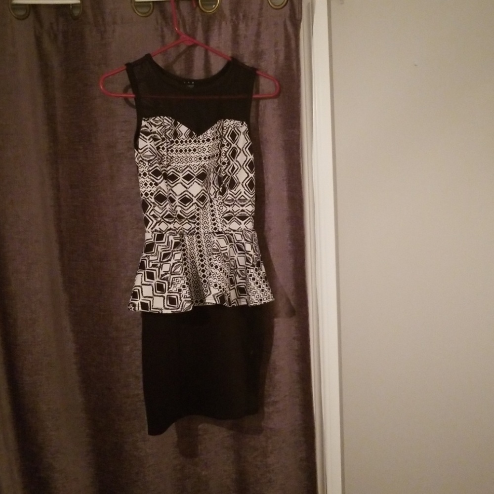 Black & White Peplum Dress